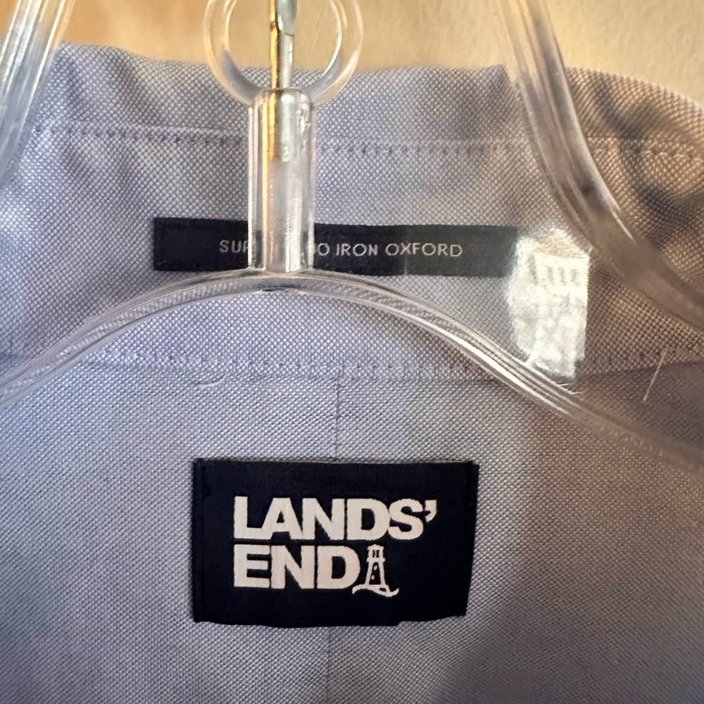 Like new! No Iron Button Down Oxford Shirt - light blue 16.5 x 33 - Picture 8 of 9